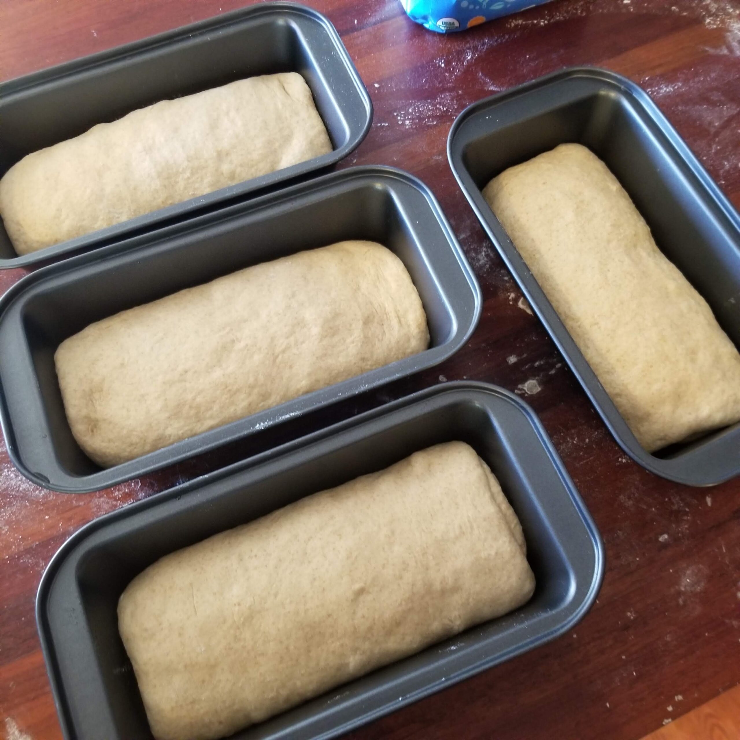 Whole wheat bread baked with freshly ground flour