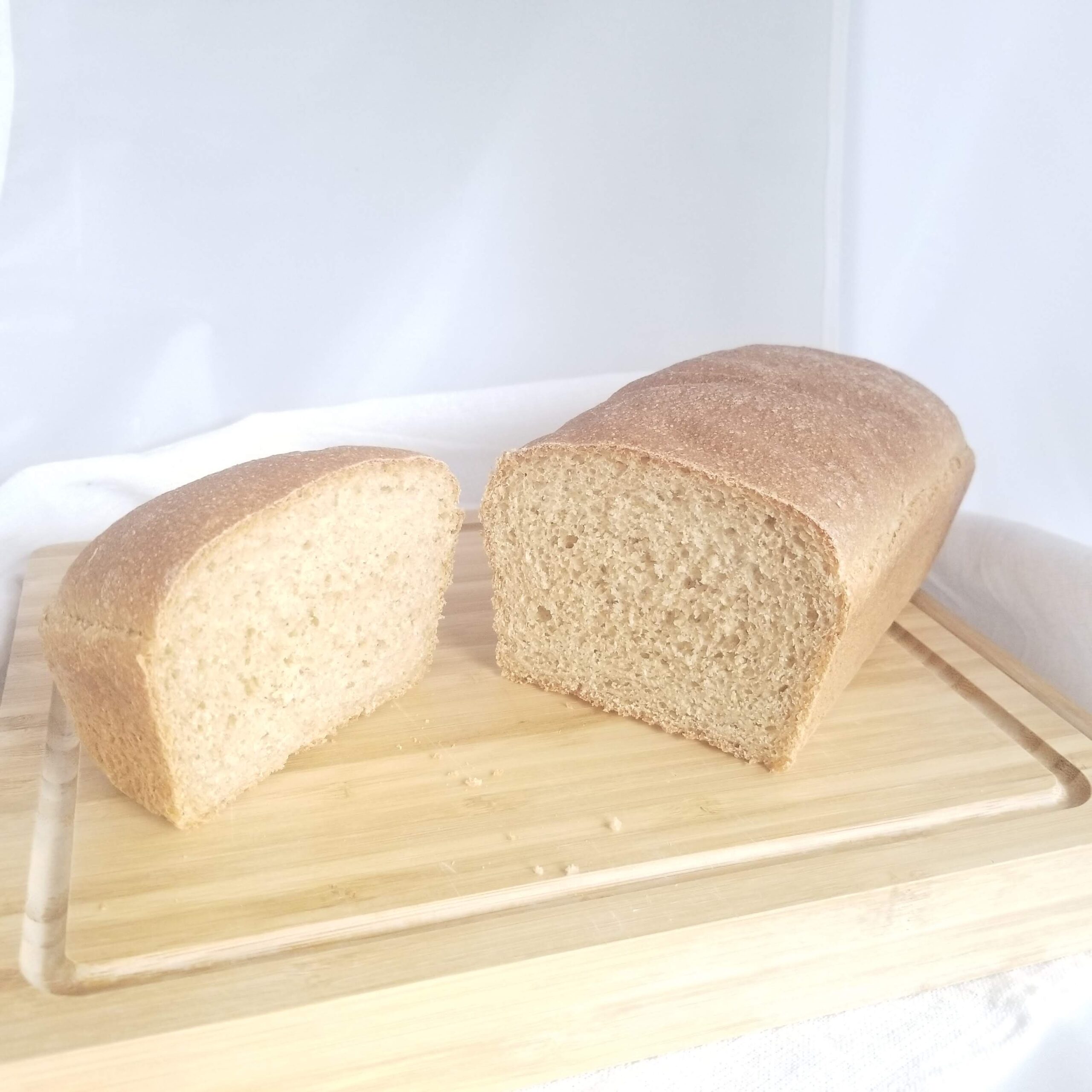 Whole wheat bread baked with freshly ground flour